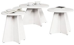 Conjunto de Mesas de Café 3 pcs Branco 49 x 49 x 30 cm