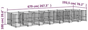 Canil de exterior 13,14 m² aço