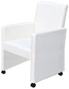 Cadeiras de jantar 2 pcs couro artificial branco