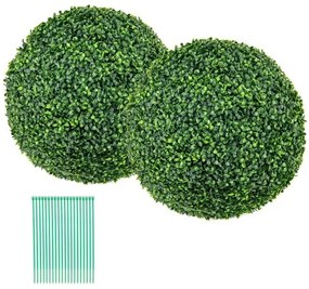 Bola topiária artificial de buxo com 2 peças de 50 cm - M