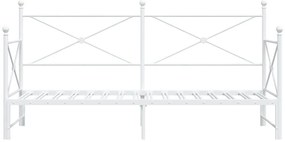 Cama de dia com gavetão sem colchão 90x190 cm aço branco