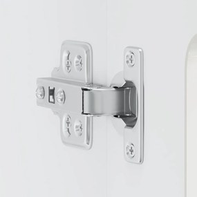 Armário parede de cozinha porta vidro Kalmar branco alto brilho