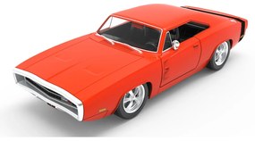 Carro telecomandado Dodge Charger R/T 1970 1:16 2,4GHz portas manuais vermelho