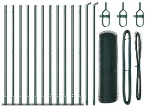 Cerca Hexagonal vidaXL Verde 0.6x25 m Aço
