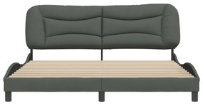Estrutura de cama sem colchão 180x200 cm tecido cinzento-escuro
