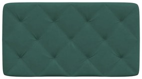 Almofadão de cabeceira 90 cm veludo verde-escuro