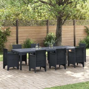 Mesa de Jardim vidaXL Antracite 300x100x73 cm Poly Rattan