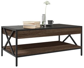 Mesa de centro luzes LED Infinity 90x50x38 cm carvalho castanho