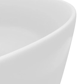 Lavatório luxuoso redondo 40x15 cm cerâmica branco mate