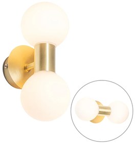 Aplique moderno dourado IP44 2 luzes - Cederic Moderno