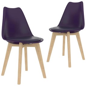 vidaXL Cadeiras de jantar 2 pcs plástico lilás