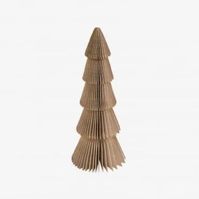 Árvore De Natal De Papel Jesper Linho Bege Com Borda Dourada & ↑15 Cm - Sklum