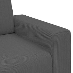 Poltrona 60 cm tecido corduroy cinzento-escuro