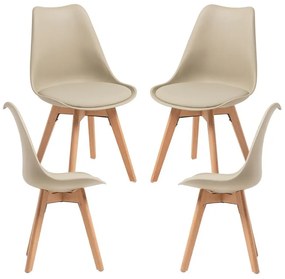 Pack 4 Cadeiras Synk Basic - Greige