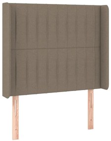 Cama box spring + colchão/LED 90x200cm tecido cinza-acastanhado