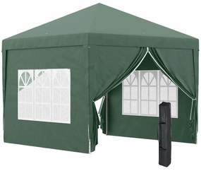 Outsunny Tenda de Jardim com Paredes Laterais Amovíveis Janelas Porta