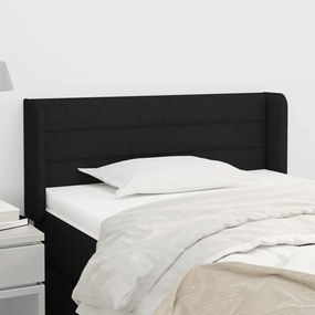Cabeceira de cama c/ abas tecido 103x16x78/88 cm preto
