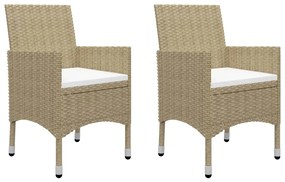 3 pcs conjunto de jantar para jardim bege