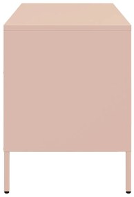 Móveis de TV 2 pcs 68x39x50,5 cm aço laminado a frio rosa