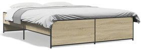 Estrutura de cama 140x200 cm derivados madeira/metal