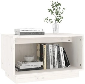 Móvel de TV 60x35x35 cm madeira de pinho maciça branco
