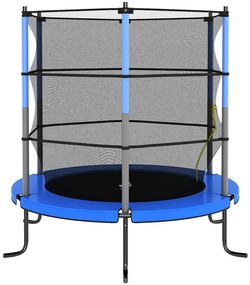 Trampolim com rede de segurança redondo 140x160 cm azul
