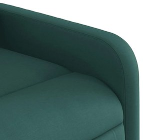 Poltrona elétrica elevatória massagens tecido verde-escuro