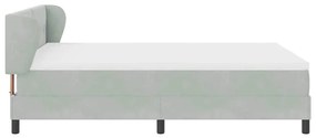 Camas Box com Colchão vidaXL Cinza Claro 140x190 cm Veludo