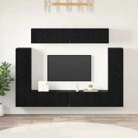 vidaXL Conjunto de móvel de TV 8 pcs Carvalho Preto 80 x 30 x 30.5 cm