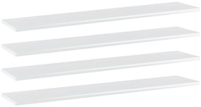 vidaXL Prateleiras estante 4pcs 100x20x1,5cm contrap. branco brilhante