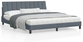vidaXL Estrutura de cama c/ luzes LED 180x200cm veludo cinzento-escuro