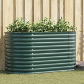 Canteiro de Jardim Verde vidaXL 160x80x81 cm em Aço Galvanizado