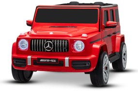 Carro elétrico para crianças Mercedes-Benz G63 AMG 24V, 4x4, 2 Lugares assento couro sintético, Rodas Eva Macias Vermelho