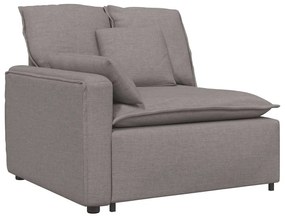 Sofá modular com almofadas castanho-acinzentado