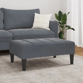 Apoio de pés 77x55x31 cm veludo cinzento-escuro