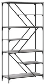 Estante 91x36x176 cm derivados de madeira e aço cinzento sonoma