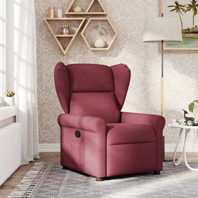 vidaXL Poltrona reclinável tecido vermelho tinto