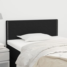 345906 vidaXL Cabeceira de cama tecido 100x5x78/88 cm preto