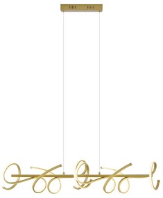 LED Candeeiro suspenso de design dourado retangular regulável em 3 níveis - Krisscross Moderno