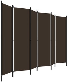 Divisória de quarto com 6 painéis 300x180 cm castanho