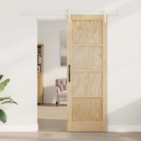 Porta Deslizante vidaXL com Conjunto de Hardware 73.5x211 cm Madeira S