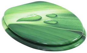 Assento sanita c/ tampa MDF design gotas de água verde