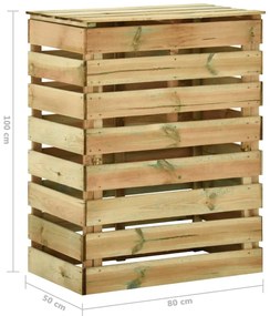 Caixa de compostagem ripada 4 pcs 80x50x100cm pinho impregnado