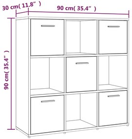 Estante 90x30x90 cm derivados de madeira cinzento sonoma