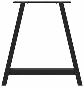 Pés para mesa de jantar em formato A, 2 peças, preto, 80x (72-73) cm,