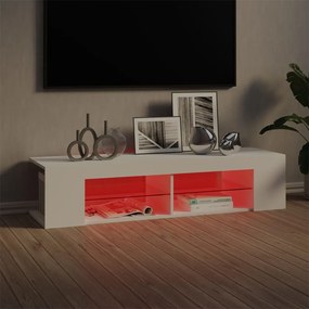 Móvel de TV Rutti com Luzes LED de 135 cm - Branco - Design Moderno