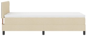 Cama Box com Colchão &amp; LED Creme 90x190 cm Tecido