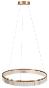 Candeeiro suspenso moderno latão 78cm incl. LED regulável em 3 níveis - Anello Chandelier