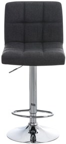 Conjunto de 2 bancos de bar Peru em tecido e com estrutura cromada 46 x 94-114 x 47 cm Cinzento escuro