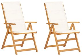 45937 vidaXL Cadeiras jardim reclináveis 2pcs madeira acácia maciça castanho